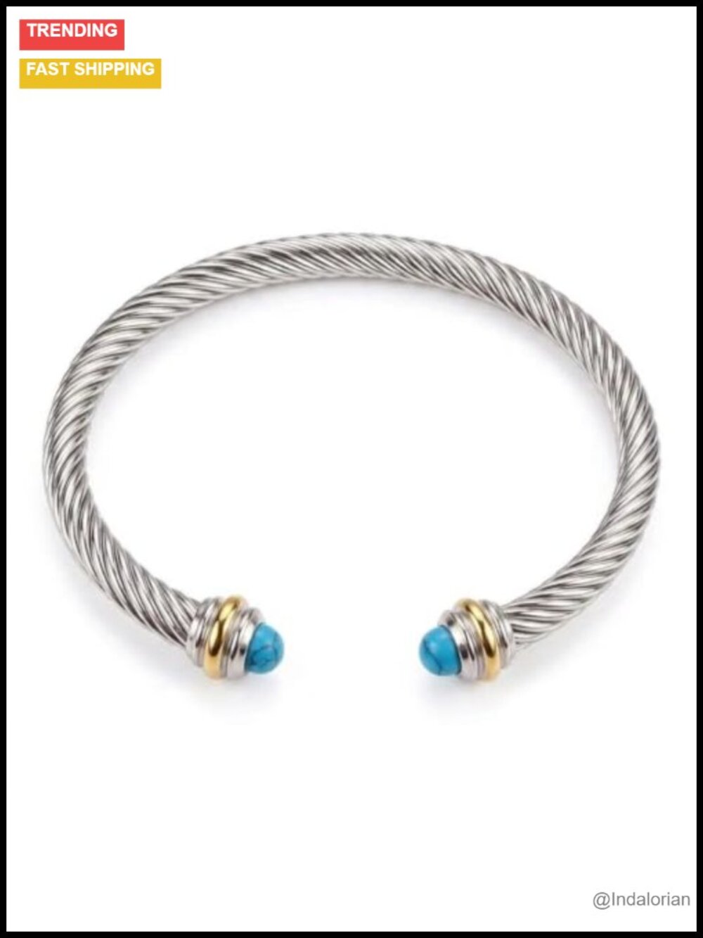 Silver Plated Brass Twisted Cable Cuff Bangle Bracelet Adjustable